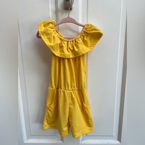 2T Yellow Flowy Neck Romper - Picture 1 of 3